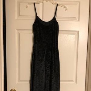 Sexy, vintage Rebellious, black slip dress, maxi, panne velveteen